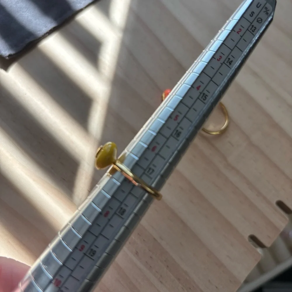 kate spade Gold Rings with Yellow, Red and Orange Enamel Buttons - Picture 6 of 7